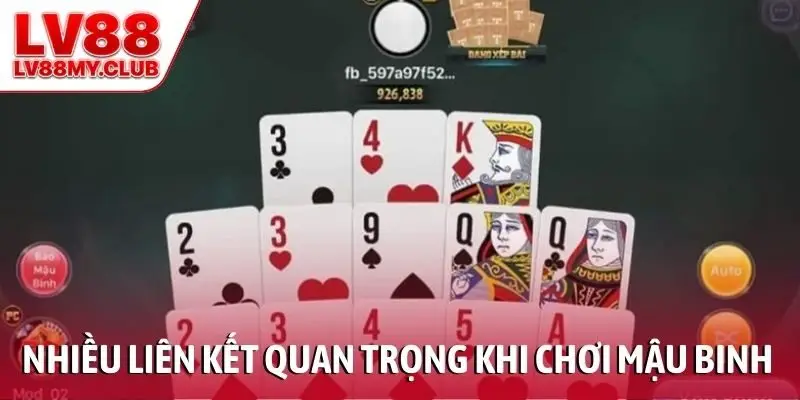 Có nhiều liên kết bài quan trọng khi chơi mậu binh